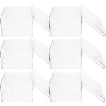 Feiyue - lot de 6 botes  gteaux transparentes carres, botes  gteaux portables, botes d'emballage ...