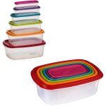 Lot de 6 bo�tes herm�tiques rectangulaires avec couvercles pour conserver les aliments - - ymyny