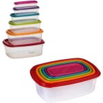 Lot de 6 boîtes hermétiques rectangulaires avec couvercles pour conserver les aliments - - ymyny Lot de 6 boîtes hermétiques rectangulaires avec couvercles pour conserver les aliments - - ymyny