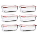 Lot de 6 botes hermtiques en verre 1040ml, clmentine