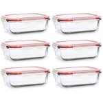 Lot de 6 botes hermtiques en verre 630ml, clmentine