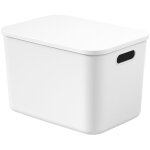 Lot de 6 bo�tes de rangement empilables en plastique avec couvercle, pour �tag�re, cuisine, chambre � ...