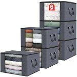 Lot de 6 bo�tes de rangement, zipp�es, pliables, avec poign�es r�sistantes, tissu �pais, adapt�es pour ...