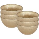 Lot de 6 bols en verre dor� 70cl