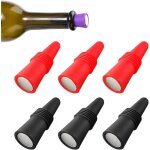 Lot de 6 bouchons de vin, en silicone r�utilisables, bouchon bouteille vin pour bouteille de boisson ...