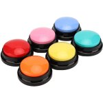 Lot de 6 boutons parlants pour animaux (bleu / rose / orange / cyan / jaune / rouge) - enregistrement ...