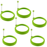 Lot de 6 cercles � ?ufs en silicone antiadh�sifs, id�aux pour la cuisson des ?ufs, les ?ufs au plat ou ...