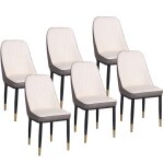 Lot de 6 chaises de cuisine en simili - cuir multicolores vienna golden feet blanc