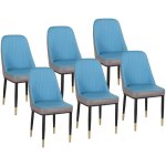 Lot de 6 chaises de cuisine en simili - cuir multicolores vienna golden feet bleu Lot de 6 chaises de cuisine en simili - cuir multicolores vienna golden feet bleu