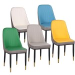 Lot de 6 chaises de cuisine en simili - cuir multicolores vienna golden feet ocra Lot de 6 chaises de cuisine en simili - cuir multicolores vienna golden feet ocra