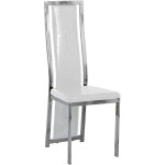 Lot de 6 chaises dana simili cuir blanc contour chrom