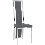 Lot de 6 chaises dana simili cuir gris contour chrom�