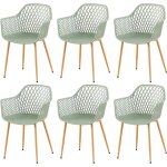 H. j wedoo lot de 6 chaises de jardin avec accoudoirs, chaises d'ext�rieur, de terrasse, de balcon, de ...