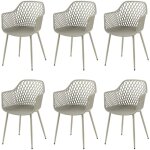 Lot de 6 chaises de jardin avec accoudoirs, fauteuil lounge - chaises de jardin - charge maximale : 120 ...
