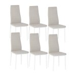 Lot de 6 chaises de salle à manger, de cuisine, confortables et rembourrées, avec siège en tissu, dossier, ... Lot de 6 chaises de salle à manger, de cuisine, confortables et rembourrées, avec siège en tissu, dossier, ...