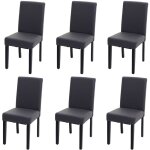 Décoshop26 - lot de 6 chaises de salle à manger design moderne en pvc gris mat pieds en bois foncés 040007659 ... Décoshop26 - lot de 6 chaises de salle à manger design moderne en pvc gris mat pieds en bois foncés 040007659 ...