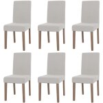 Décoshop26 - lot de 6 chaises de salle à manger dossier haut en tissu bouclé crème pieds en bois clairs ... Décoshop26 - lot de 6 chaises de salle à manger dossier haut en tissu bouclé crème pieds en bois clairs ...