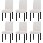 Décoshop26 - lot de 6 chaises de salle à manger dossier haut en tissu velours côtelé crème pieds en bois ... Décoshop26 - lot de 6 chaises de salle à manger dossier haut en tissu velours côtelé crème pieds en bois ...