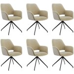 Lot de 6 chaises de salle � manger, fauteuil pivotant � 360 degr�s, chaise de cuisine coussinets de pied ...