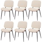 Hhg - lot de 6 chaises de salle  manger 182, chaise de cuisine, bois courb simili - cuir oeko - tex ...