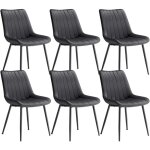 Songmics - lot de 6 chaises de salle � manger, velours, chaise cuisine, supportant jusqu'� 120 kg, pied ...