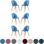Lot de 6 chaises de salle � manger en velours lucia - chaises de salle � manger modernes avec rembourrage ...