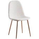 Lot de 6 chaises scandinave bonnie beige doudou & rose gold 42x53x84 cm