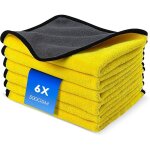 Lot de 6 chiffon microfibre voiture avec , sechage lavette microfibre lingettes poussiere serviette pour ...