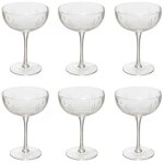 Secret de gourmet - lot de 6 coupes  champagne design 'victoria' 28cl transparent