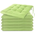 Lot de 6 coussin de chaise 40x40 cm coussin d'assise rembourrage de chaise avec fixations d�coration ...