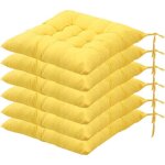 Crea ? lot de 6 coussins de chaise carr�s 40 x 40 cm ? 100 % polyester, lavables � 30 �c ? capitonnage ...