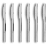 Lot de 6 couteaux de table en acier inoxydable, nature