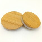Feiyue - lot de 6 couvercles de pots de yaourt en bambou, couvercles ronds en bambou, couvercles  trou ...