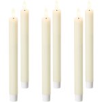 Lot de 6 d�corations d'int�rieur de no�l led bougies en paraffine blanc cass� saphir