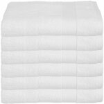 Atmosphera - lot de 6 draps de bain en coton blanc tissu ponge 70 x 130 cm