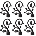Lot de 6 embouts de tringle � rideaux en plastique noir - embouts d�coratifs vintage uniquement pour ...