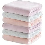 Lot de 6 essuie mains pour cuisine, avec boucle de suspension, serviettes bicolores double face, �paisses, ...