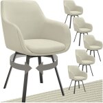 Lot 6 fauteuils pivotants rembourr�s avec accoudoirs gris / beige
