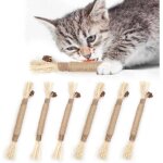 Lot de 6 friandises � m�cher silvervine matatabi naturelles pour chat, jouets pour chat