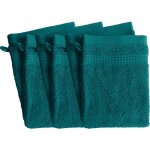 Le linge de jules - lot de 6 gants de toilette - 100% coton - 450 gr / m2 - bleu canard