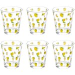 Secret de gourmet - lot de 6 gobelets bas en verre 'citrons' 33cl multicolore