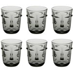Lot de 6 gobelets bas  visage  30cl gris