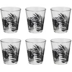 Secret de gourmet - lot de 6 gobelets en verre 'palme' 33cl noir