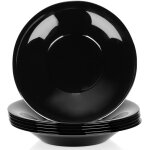 Lot de 6 grandes assiettes creuses noires pour soupe