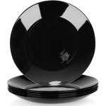 Lot de 6 grandes assiettes plates noires pour d�ner