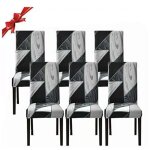 Lot de 6 housses de chaise de salle � manger, housses de chaise extensibles, housses de protection amovibles ...