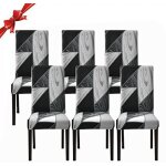 Lot de 6 housses de chaise de salle � manger, housses de chaise extensibles, housses de protection amovibles ...