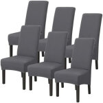 Lot de 6 housses de chaise xl extensible gris amovible lavable moderne couverture pour salle � manger ...