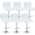 Lot de 6 housses de tabouret pivotant incurv�es blanches, 40 x 30 x 30 cm, housses de chaise de bar � ...