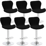 Lot de 6 housses de tabouret pivotant incurv�es noires, 40 x 30 x 30 cm, housses de chaise de bar � dossier ...